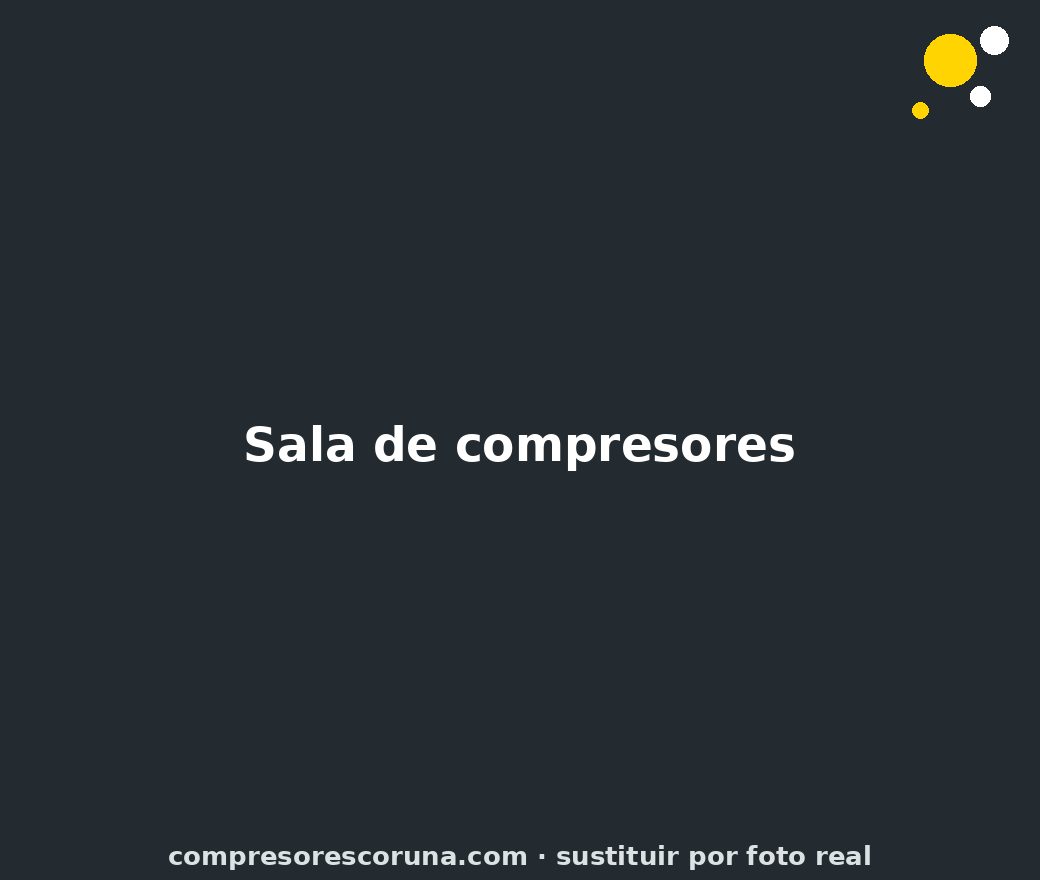 Sala de compresores de tornillo en una instalación industrial
